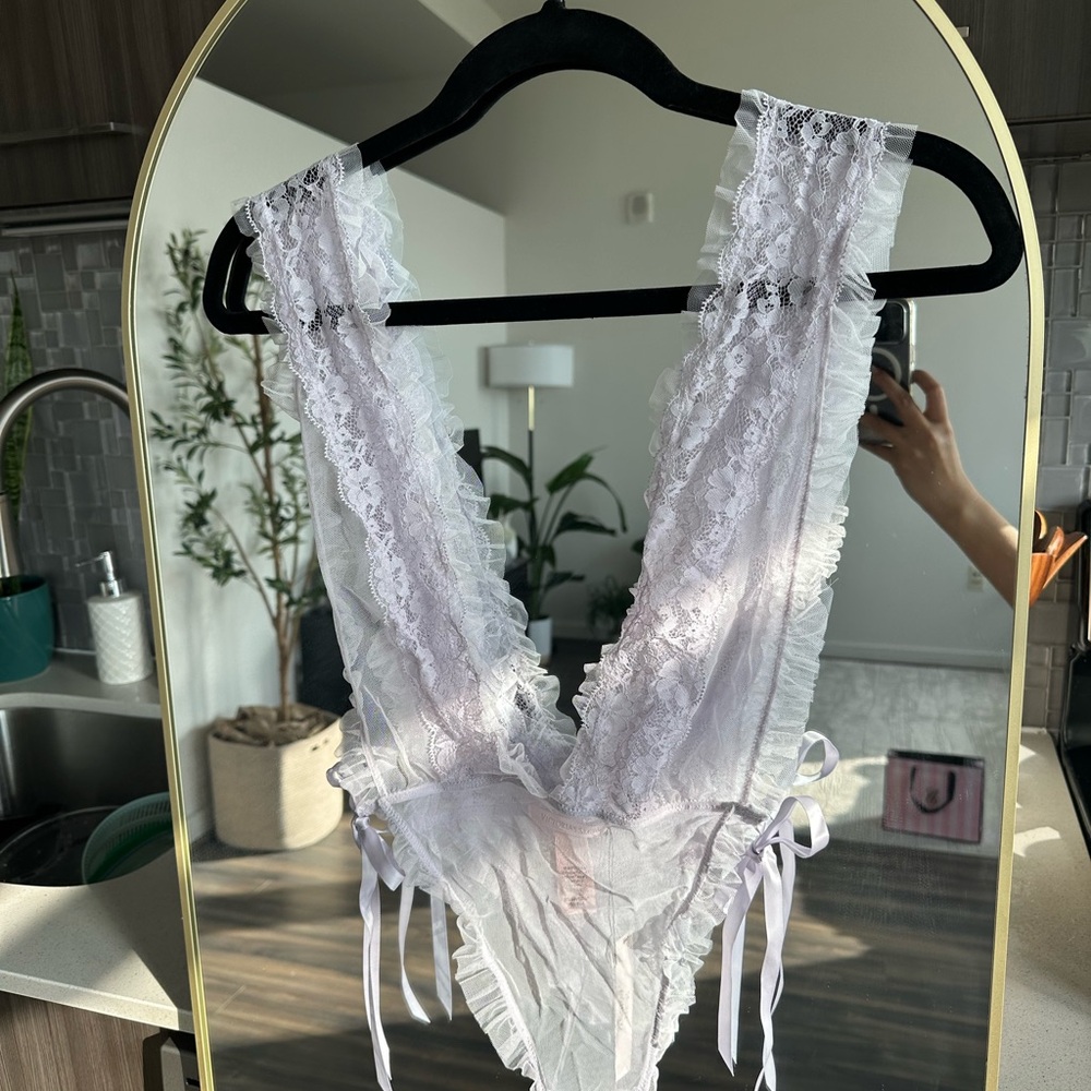 Victoria's Secret White Lace Bodysuit